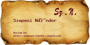Szepesi Nándor névjegykártya