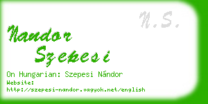 nandor szepesi business card