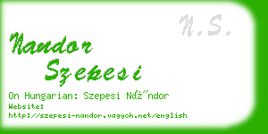 nandor szepesi business card